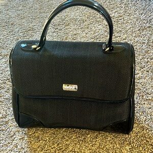 Vintage Liz Claiborne black handbag with gold hardware detail
